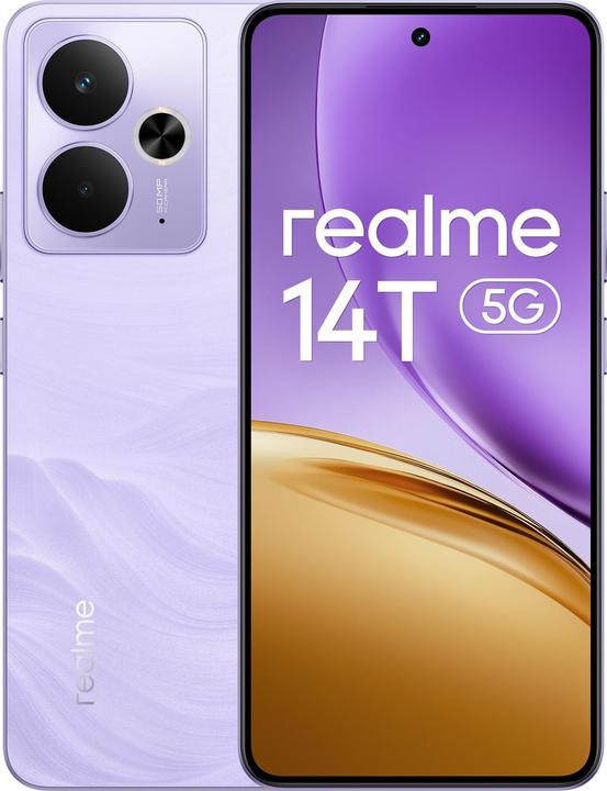Actual product image realme 14T 5G 8GB 256GB Lightning Purple (256 GB, Lightning Purple, 6.67", 50 Mpx, 5G)
