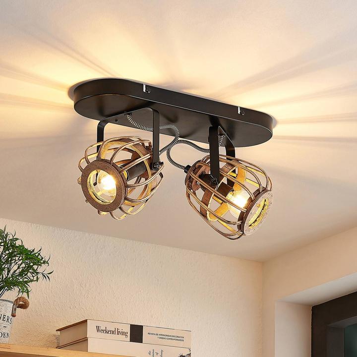 Actual product image Lindby Bominio ceiling spotlight, two-flame (E14)