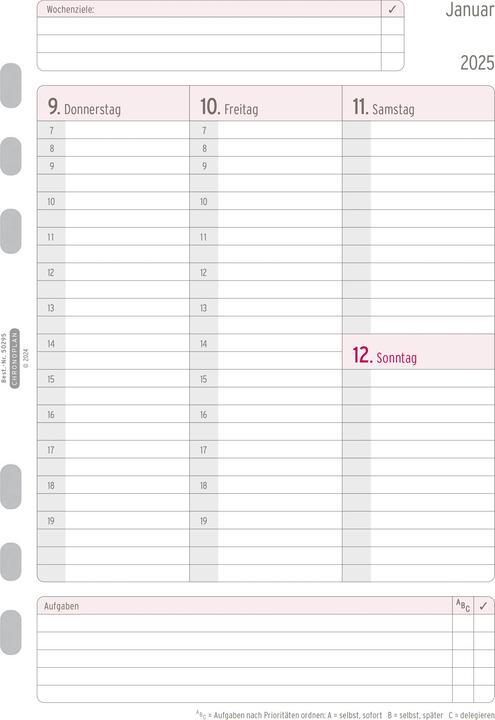 Actual product image Chronoplan Weekly schedule (A5, German)