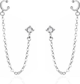 Actual product image Agato - Modern silver earrings AGT-E041PW-EC (Silver)