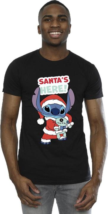 Actual product image Disney Mens Lilo & Stitch Santa's Here T-Shirt (M)