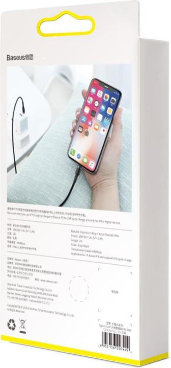 Image du produit Baseus USB C - Foudre (1 m, USB 3.2 Gen 1)