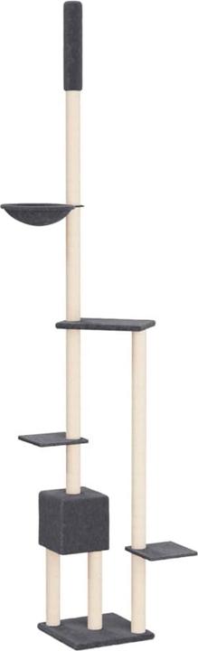 Actual product image VidaXL Kratzbaum Deckenhoch Dunkelgrau 258,5-284,5cm Katzenbaum Kletterbaum (284.50 cm, Dark grey)