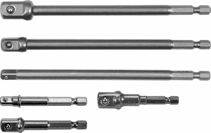 Yato YT-04629 Sechskant-Steckschlüssel-Adapter-Set, 6-teilig, 1/2 Zoll, 3/8 Zoll, 1/4 Zoll, 50 und 1