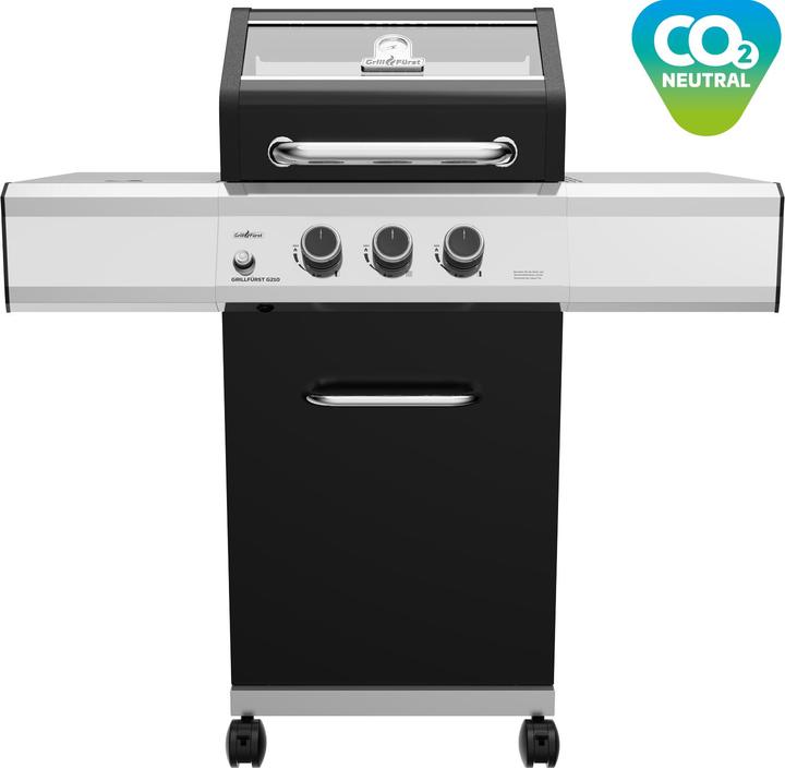 Immagine prodotto Grillfürst G210G Griglia a gas a 2 fuochi con bruciatore ad alta temperatura e griglie in ghisa (7.60 kW)