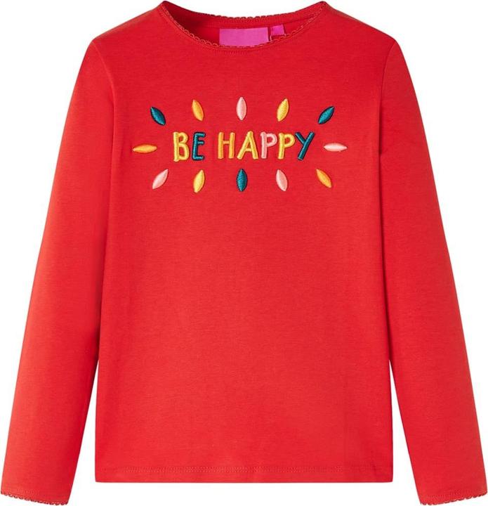 Actual product image VidaXL Children's long-sleeved shirt red 116,Material: 95 % cotton. 5 (116)