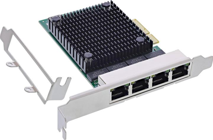 Produktbild InLine Quad Gigabit Netzwerkkarte, 4x RJ45 2,5Gb/s, PCIe x4, inkl. low profile Slotblech (PCIe)