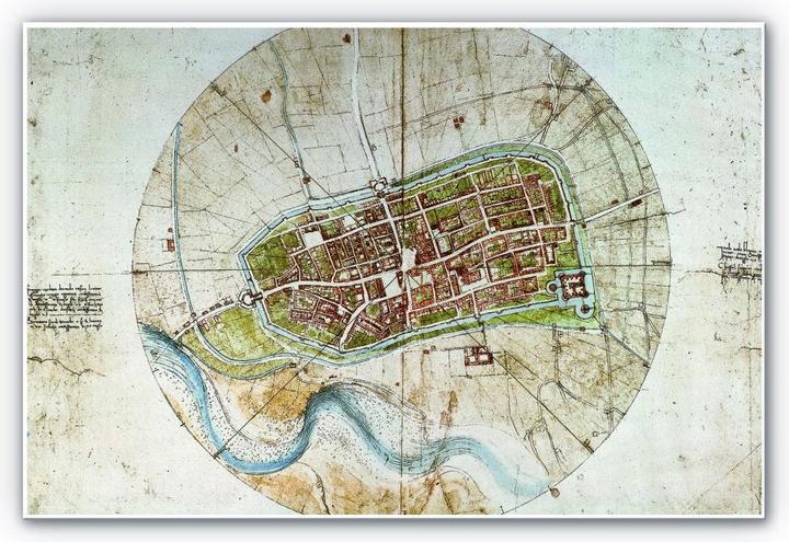 Image du produit Trenddeko Da Vinci - Plan de la ville d'Imola (60 x 40 cm)