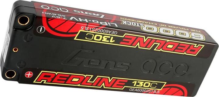 Actual product image Gens Ace RC Battery LiHV 6000 mAh 7.6 V 130C 2S2P Redline Series (7.60 V, 6000 mAh)