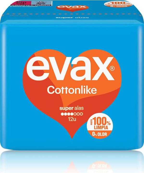 Image du produit Evax COTTONLIKE compresas super alas 12 uds (12 x, Tampons sanitaires)