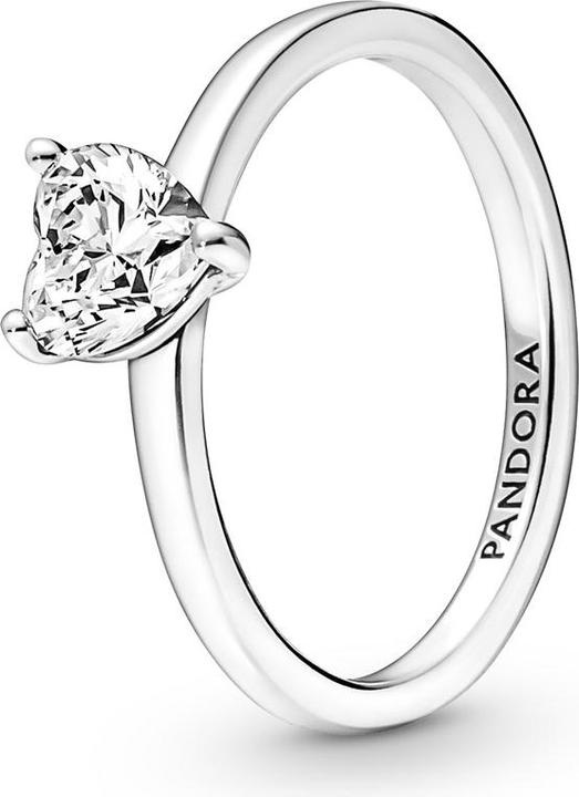 Image du produit Pandora Bague solitaire coeur étincelante (48, Argent 925)