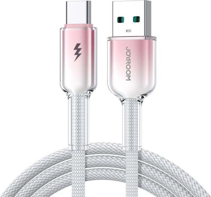 Actual product image Joyroom S-A42 Crystal Clear Series Fast Charging Data Cable USB-A to Type-C 3A 1.2m White (1.20 m)