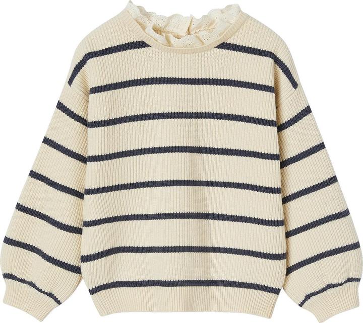 Actual product image Vertbaudet Mädchen Pullover mit Volantkragen, Capsule Collection MAMA, TOCHTER & BABY Oeko-Tex (104)