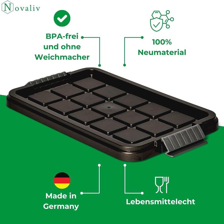 Actual product image Novaliv 3x Ersatzdeckel 15 Liter mit Clipverschluss 41x29 cm Antrazit (41 x 29 cm, 15 l)