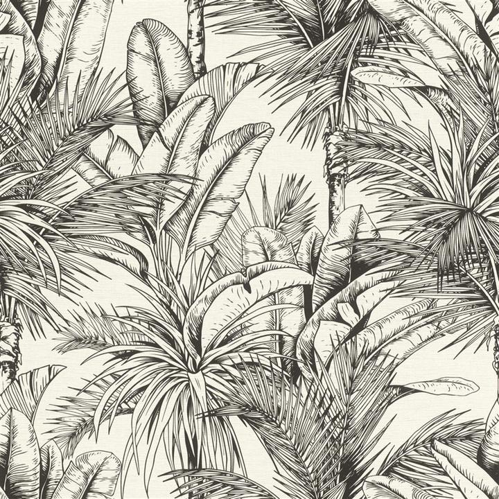 Rasch Non-woven wallpaper 478013 Salsa palm trees black
