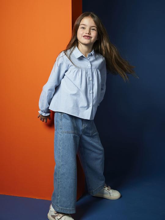 Immagine prodotto Vertbaudet Jeans larghi da bambina in stile operaio (122)