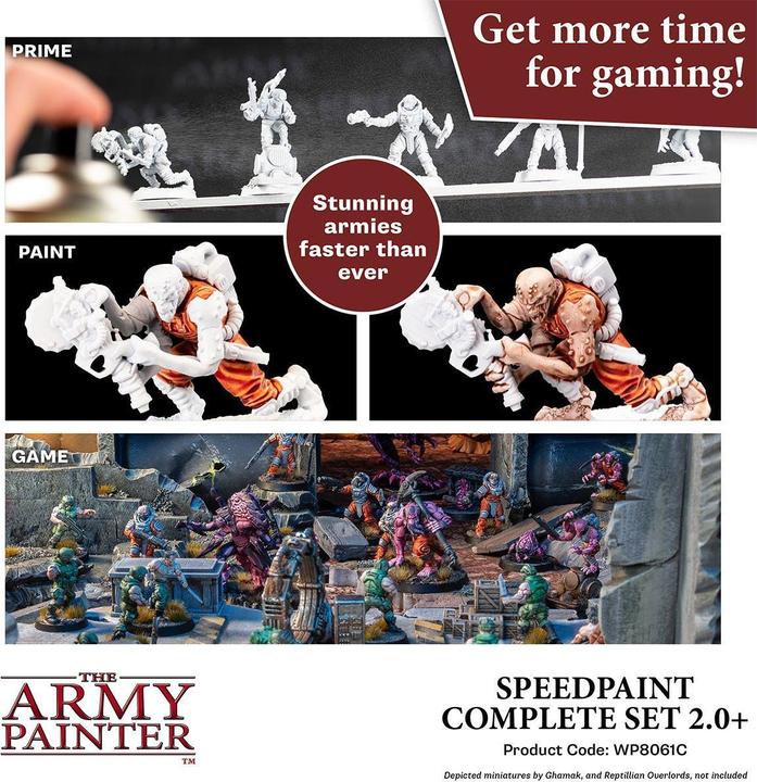 Produktbild The Army Painter Speedpaint Complete Set 2.0 (Pink, Rot, Bronze, Silber, Blau, Braun, Schwarz, Gelb, Gold, Violett, Substanz: Flüssigkeit, Grau, Grün, 1620 ml)