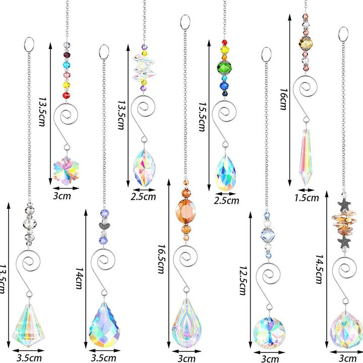 Produktbild Esmée Kristall Fensterdeko Regenbogen Windspiel 9er Set