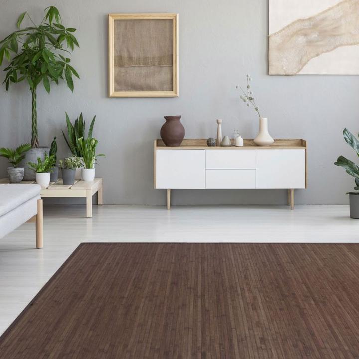 Image du produit Greendeco Tapis en bambou Tapis en bambou 200x200 foncé (200 x 200 cm)
