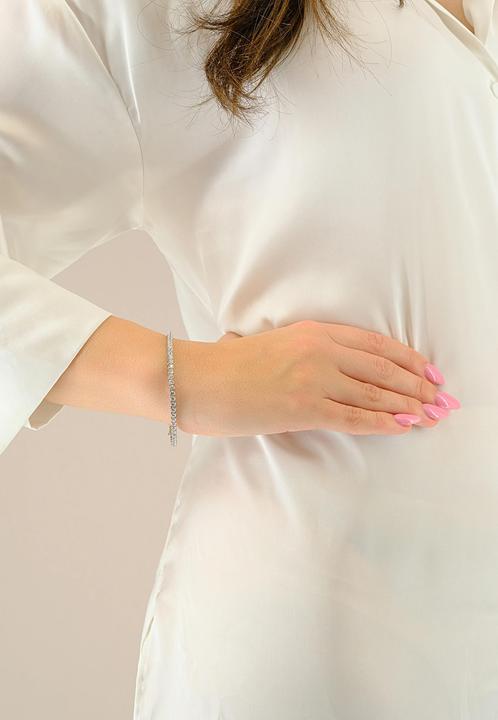 Actual product image Muau Bracelet diamond 5.00ct. white gold 750, 19cm (19 cm, 750/18K white gold)