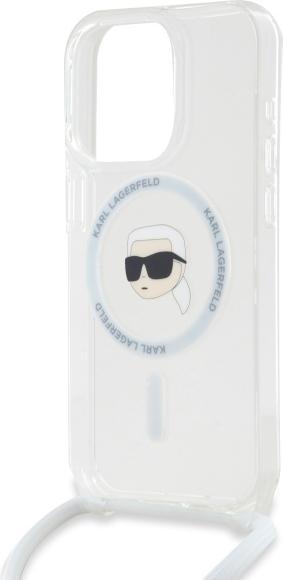 Productafbeelding Karl Lagerfeld KLHMP16XHCKHNT iPhone 16 Pro Max 6,9" hardcase transparant Crossbody IML Karl Head (Apple iPhone 16 Pro Max)