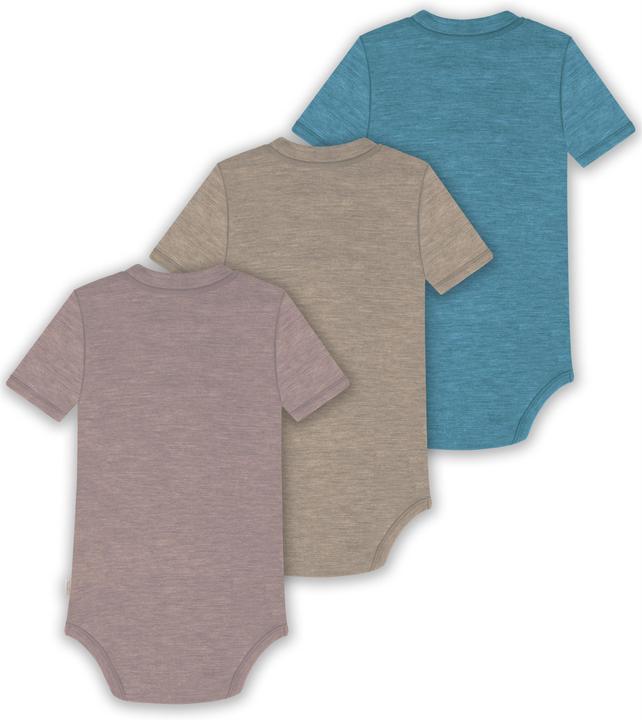 Actual product image Normani Set of 3 baby merino short-sleeved body "Tihoi" - 9323 (62)