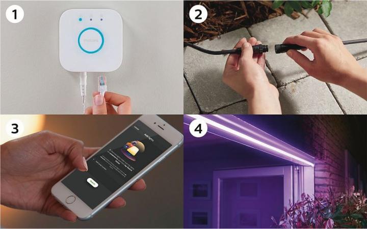 Actual product image Philips Hue Outdoor Light Strip 5m DE Plug (Multicoloured, 500 cm, Outdoor)