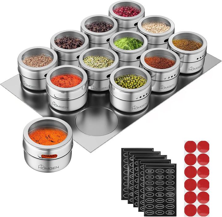 Immagine prodotto Homgen Set di barattoli per spezie (Varie spezie, Erbe aromatiche)