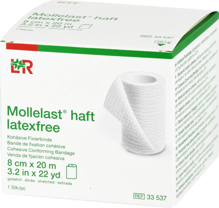 Actual product image Lohmann & Rauscher Mollelast adhesive latex free white 8cm x 20m stretched, 1 pc BIN