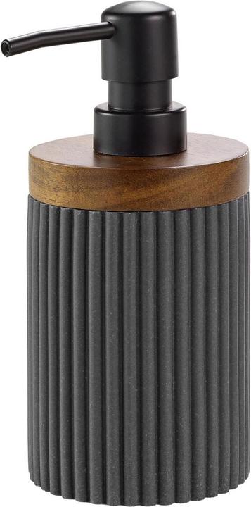 Image du produit Douceur D'intérieur Ensemble pour salle de bain, anthracite avec bandes en acacia