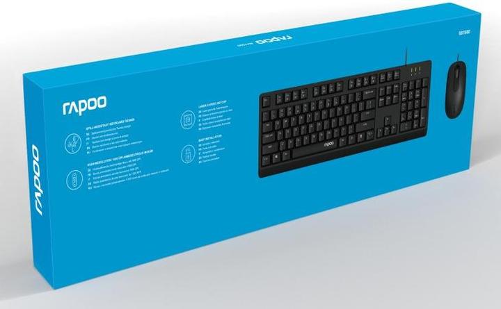 Produktbild Rapoo Kabelgebundenes Kombo Set "NX1500", Schwarz, QWERTZ (DE, Kabelgebunden)