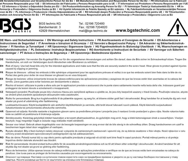 Produktbild BGS Bit-Einsatz Länge 140 mm 12,5 mm (1/2") Innensechskant mit Kugelkopf 8 mm (12,5 mm)