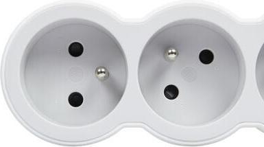 Produktbild NoName Verlängerungskabel 3x2P+Z 1,5m Weiss/Grau (3 x, 1.50 m)