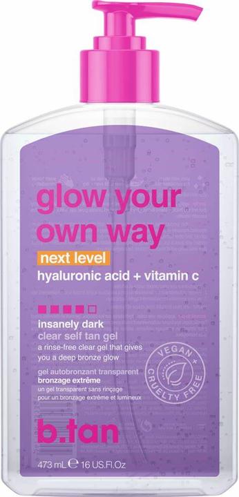 Actual product image B.Tan - Glow Your Own Way NEXT LEVEL Tan Gel 473 ml (Self tanning gel, 473 ml)