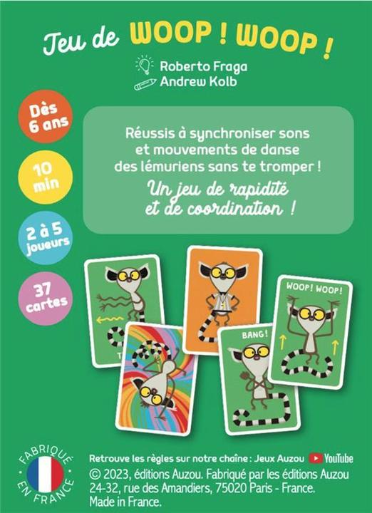 Actual product image Auzou France Jeu de woop! woop! : c'est la danse des lémuriens! (French)