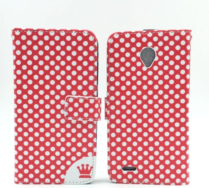 Produktbild König Design Schutz Hülle für Vodafone Smart Prime 6 Polka Dot Rot Tasche Case + 1 Panzer Schutz Glas (Vodafone Smart Prime 6)