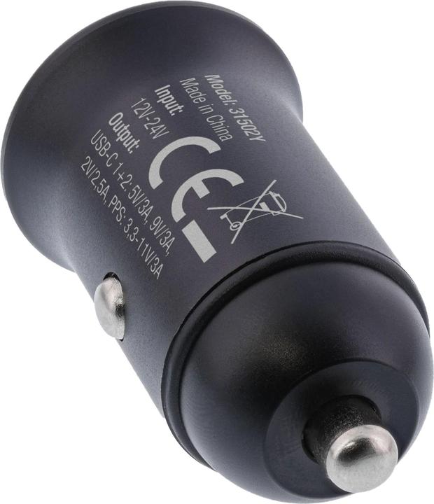 Immagine prodotto InLine Adattatore USB per auto Power Delivery, 2x USB Type-C, nero