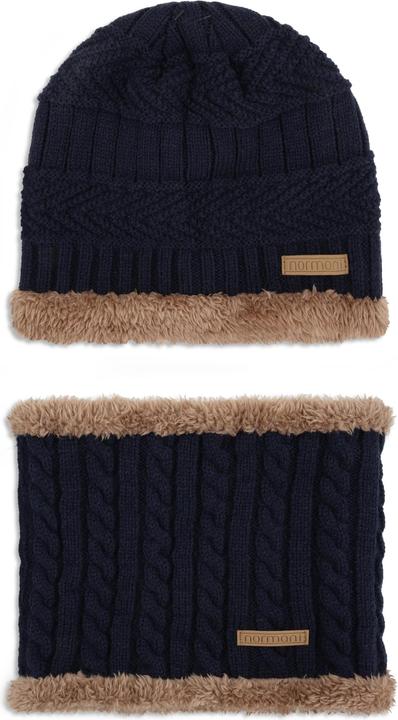 Produktbild Normani Kebili Winterset mit Fell Marine/Braun (One Size)