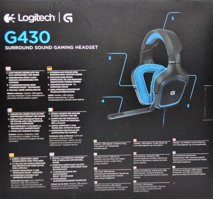 Immagine prodotto Logitech G G430 - cuffie da gioco con suono surround 7.1 (Cablato)