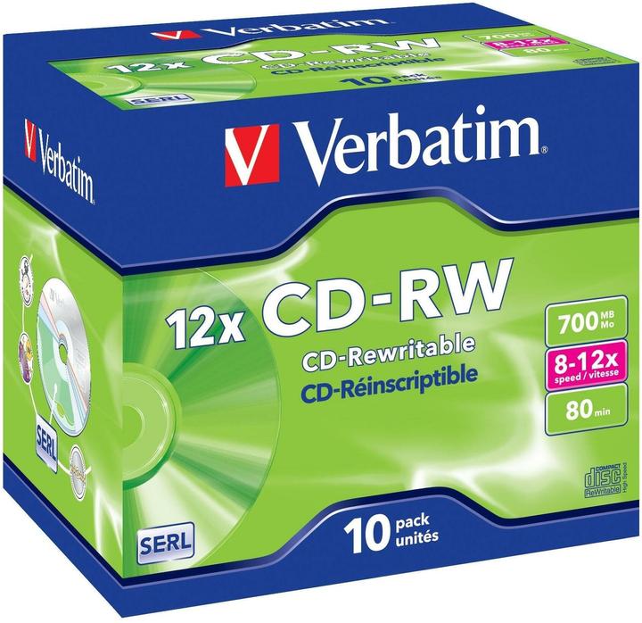 Image du produit Verbatim CD-RW, 700MB, 12x, paquet de 10 (10 x)