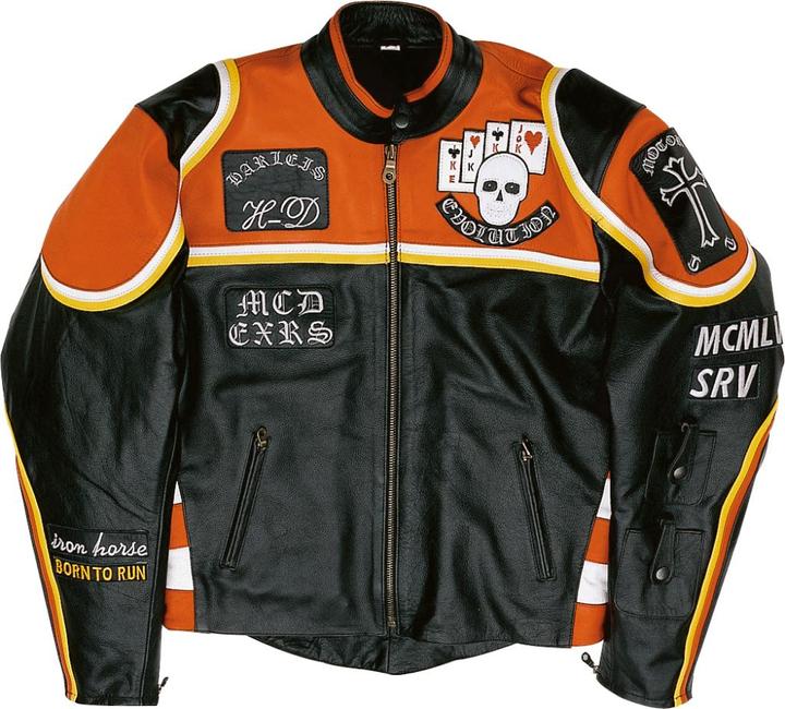 Image du produit Spider ACE-MICKY Lederjacke schwarz-orange L (Hommes, L)