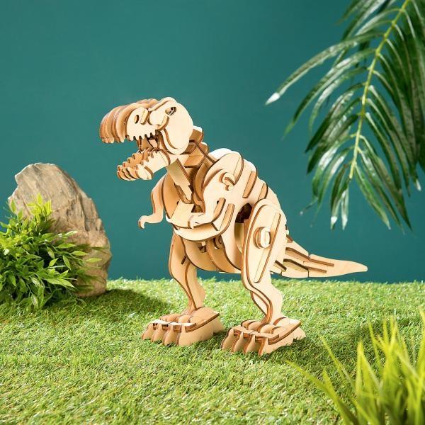 Produktbild Simulus Fernsteuerbarer Holz-Dinosaurier-Bausatz mit Brüllgeräusche