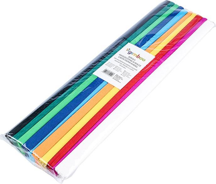 Gimboo Krepppapier, Rolle, 50x200cm, 10 Stück, Farbmix (10 x)