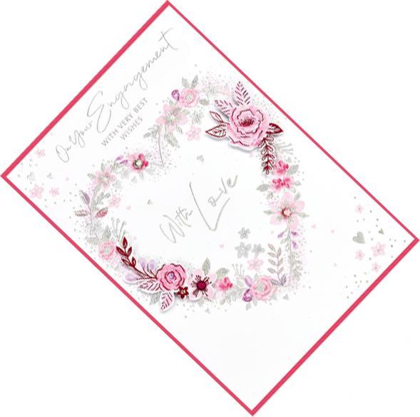 Actual product image Simon Elvin Isabel Garden With Love Engagement Greetings Card (Pack of 6) (6 pcs.)