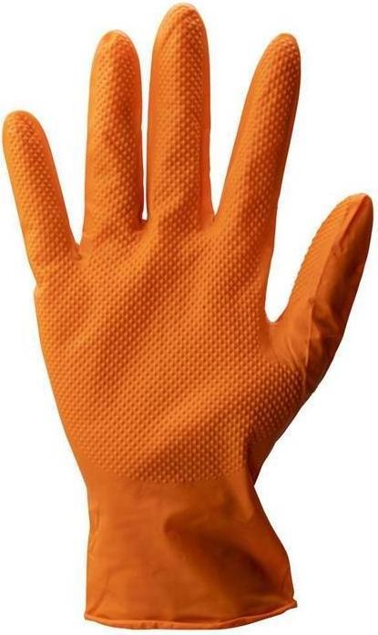 Produktbild Stronghand Einweghandschuh Grip Orange Grösse 8 orange Nitril EN 388, EN 374 PSA-Kategorie III (8)