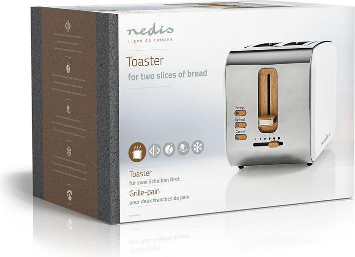 Image du produit Nedis Grille-pain - Soft touch - 6 réglages différents - Fonction décongélation et réchauffage - Bac à