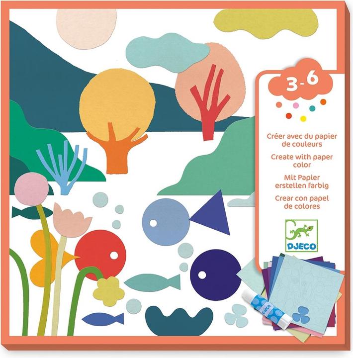 Actual product image Djeco Crafting with coloured paper