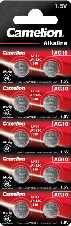 Produktbild Camelion LR45 / AG10 Knopfzellen im 10er-Blister (10 Stk., AG10, 80 mAh)