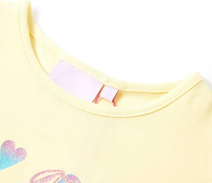 Actual product image VidaXL Children's T-shirt pale yellow 92,Material: 95 % cotton. 5 (92)