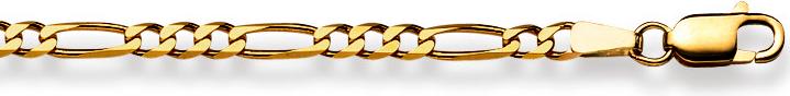 Immagine prodotto Natsumi Schmuck Collana in oro giallo 9K/375 Figaro 2.9mm (Oro giallo 375/9 K Oro giallo, 42 cm)
